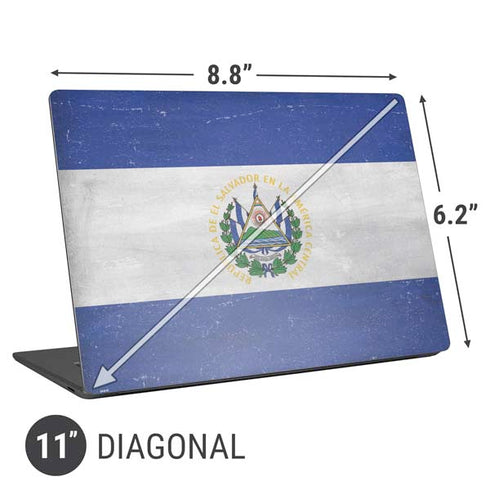 El Salvador Flag Distressed Universal Laptop 11in (8.8 x 6.2in) Skin